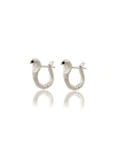 Sacred Cobra Silver Hoops
