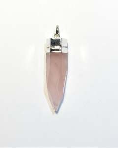 Amulets: Rose Quartz Silver Point Pendant