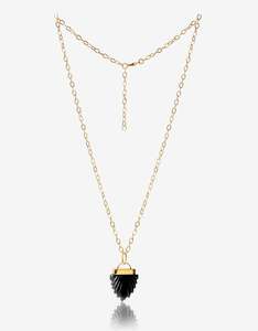 Onyx: Pushkar Onyx Gold Necklace