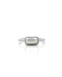 Pearl Chunkette Stacker SIlver Ring