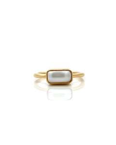 Pearl Chunkette Stacker Gold Ring