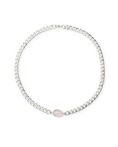 Rose Quartz Silver Chunkette