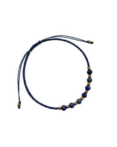 Lapis: Lapis Gold Hand Knotted Bracelet