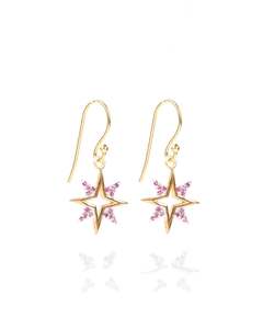 July Ruby: Galaxy Gold Ruby Earrings