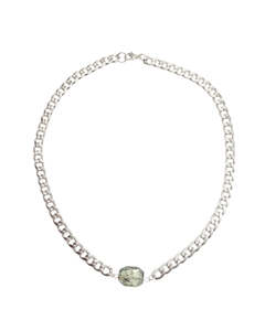 November Citrine: Prehnite Silver Chunkette