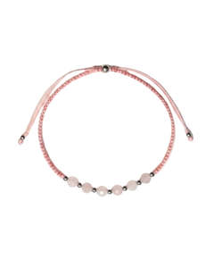 Stocking Fillers: Rose Quartz Silver Hand Knotted Bracelet