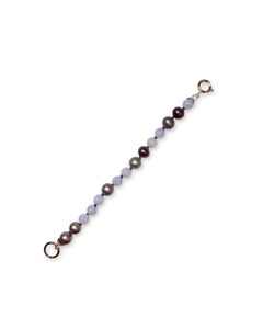 Chains: Lace agate and grey pearl silver extender