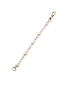 Chains: White Pearl & Pale Pink Silk Knotted Extender