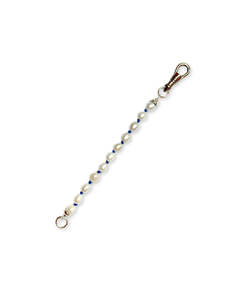 Chains: White Pearl & Blue Silk Knotted Extender 17cm