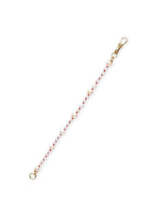 Chains: White Pearl & Red Silk Knotted Extender