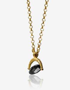 Onyx: Native Noir Black Onyx Spinner Gold Necklace