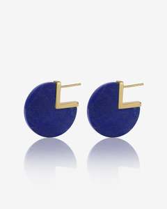 Lapis: Native Noir Lapis Lazuli Gold Earrings