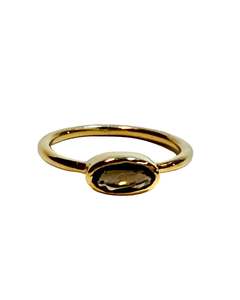 Smokey Quartz: Smokey Quartz Gold Ring - samples