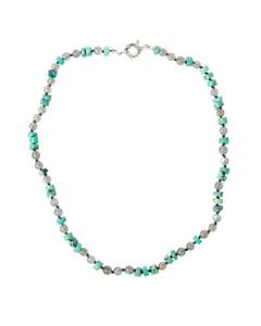 June Pearl: Lab and Turq Necklace