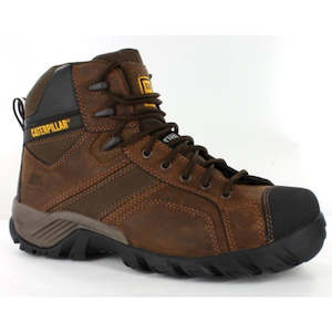 Footwear: CAT Argon Steel Toe Zip Boot - Brown