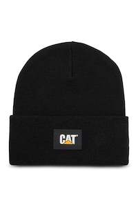 CAT Label Cuff Beanie - Black