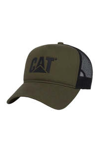 Headwear: CAT Logo Mesh Back Hat - Dusty Olive