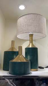 Green Leather Short Vase