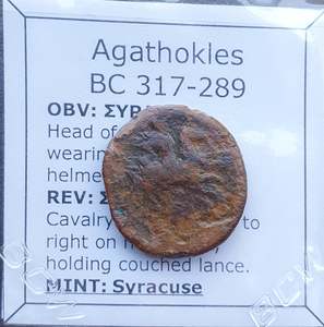 Uk Collection: #n917# Sicilian Greek coin of Agathokles from Syracuse, 317-289 BC
