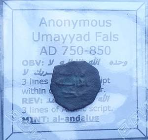 All: #q319# Anonymous Umayyad Fals copper coin from 750-850 AD