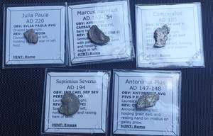 Bulk Uncleaned Discount Items: #Lot50A# Ex-dealers lot of 5 Ancient silver Roman coins from 147-220 AD