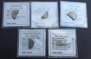 Bulk Uncleaned Discount Items: #Lot48A# Ex-dealers lot of 5 Ancient silver Roman coins from 151-202 AD