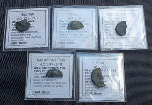 #Lot45A# Ex-dealers lot of 5 Ancient silver/bronze Roman coins from 116-199 AD