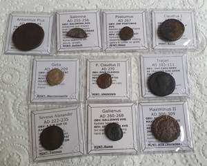#Lot17A# Ex-dealers lot of 10 Ancient bronze Roman coins from 51-307 AD
