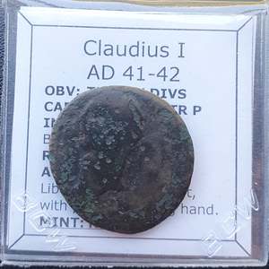 Famous Coins Throughout History: #p116# Roman Ae As coin of Claudius I from 41-42 AD