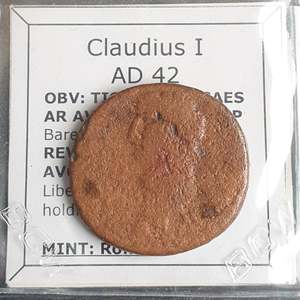 Famous Coins Throughout History: #K300# Roman bronze Ae As coin of Claudius I from 42 AD