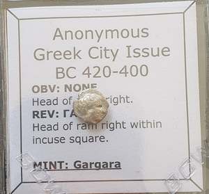 Premium Collection: #L578# Anonymous silver Greek city issue Hemiobol from Gargara, 420-400 BC