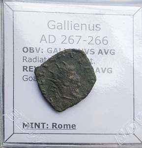 Premium Collection: #P209# Roman Antoninianus coin of Gallienus from 267-268 AD