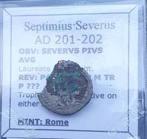 Uk Collection: #q2291# Roman silver fouree denarius coin of Septimius Severus from 201-202 AD