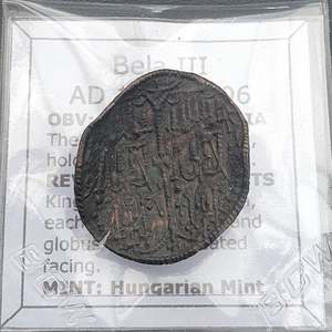 All: #L244# Medieval Hungarian Copper coin of Bela III from 1172-1196 AD