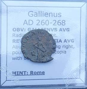 #q499# Roman Antoninianus coin of Gallienus from 260-268 AD