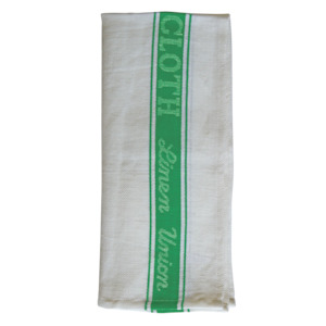 Rags Reusable Cloths: GLASS CLOTH TEA TOWEL 50% LINEN 50% COTTON GREEN (55CM X 80CM)