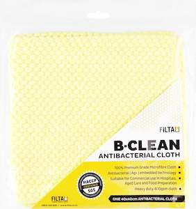 Rags Reusable Cloths: FILTA B-CLEAN ANTIBACTERIAL MICROFIBRE CLOTH YELLOW 40CM X 40CM