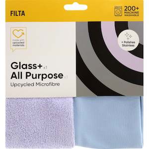FILTA UPCYCLED MICROFIBRE CLOTH - GLASS / ALL PURPOSE - 2PK
