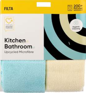 FILTA UPCYCLED MICROFIBRE CLOTH - KITCHEN & BATHROOM - 2PK
