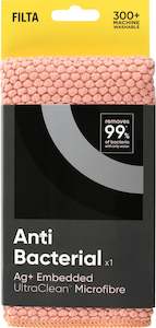 FILTA ANTI BACTERIAL AG+ DUSTY PINK MICROFIBRE CLOTH 35CM X 35CM