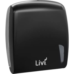 Hand Towel: LIVI SLIMFOLD TOWEL CARBON BLACK DISPENSER