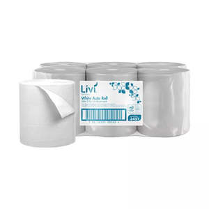 LIVI ESSENTIALS WHITE AUTO-ROLL HAND TOWEL | 2PLY 160M X 6 CARTON