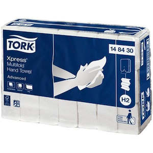 Hand Towel Paper: TORK H2 XPRESS MULTIFOLD SLIMLINE HAND TOWEL | 1PLY 185SHEET X 21 CARTON