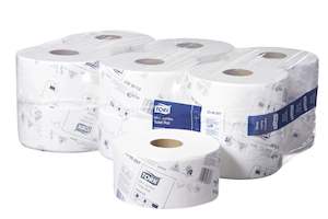 Toilet Paper Paper: TORK T2 MINI JUMBO TOILET ROLLS | 1PLY 400MM X 12 CARTON