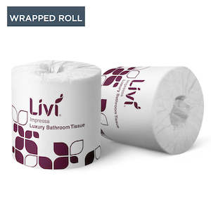 Toilet Paper Paper: LIVI IMPRESSA LUXURY WRAPPED TOILET ROLLS | 3PLY 225SHEET x 48 CARTON