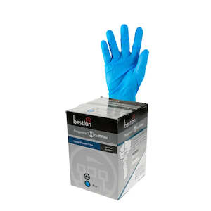 Gloves: BASTION PROGENICS NITRILE BLUE GLOVES CARTON 8 X 250PK