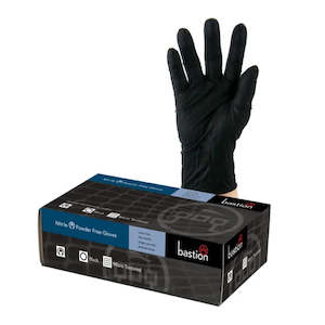 BASTION NITRILE BLACK GLOVES CARTON 10 X 100PK
