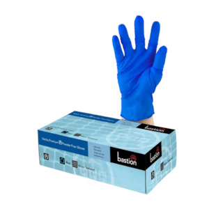 BASTION NITRILE PREMIUM BLUE GLOVES CARTON 10 X 100PK