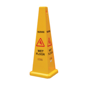 GALA SAFETY CONE - "WET FLOOR" YELLOW 900MM