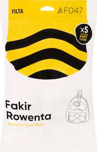 Bags: ROWENTA SMS MULTI LAYERED VACUUM CLEANER BAGS 5 PACK (F047)